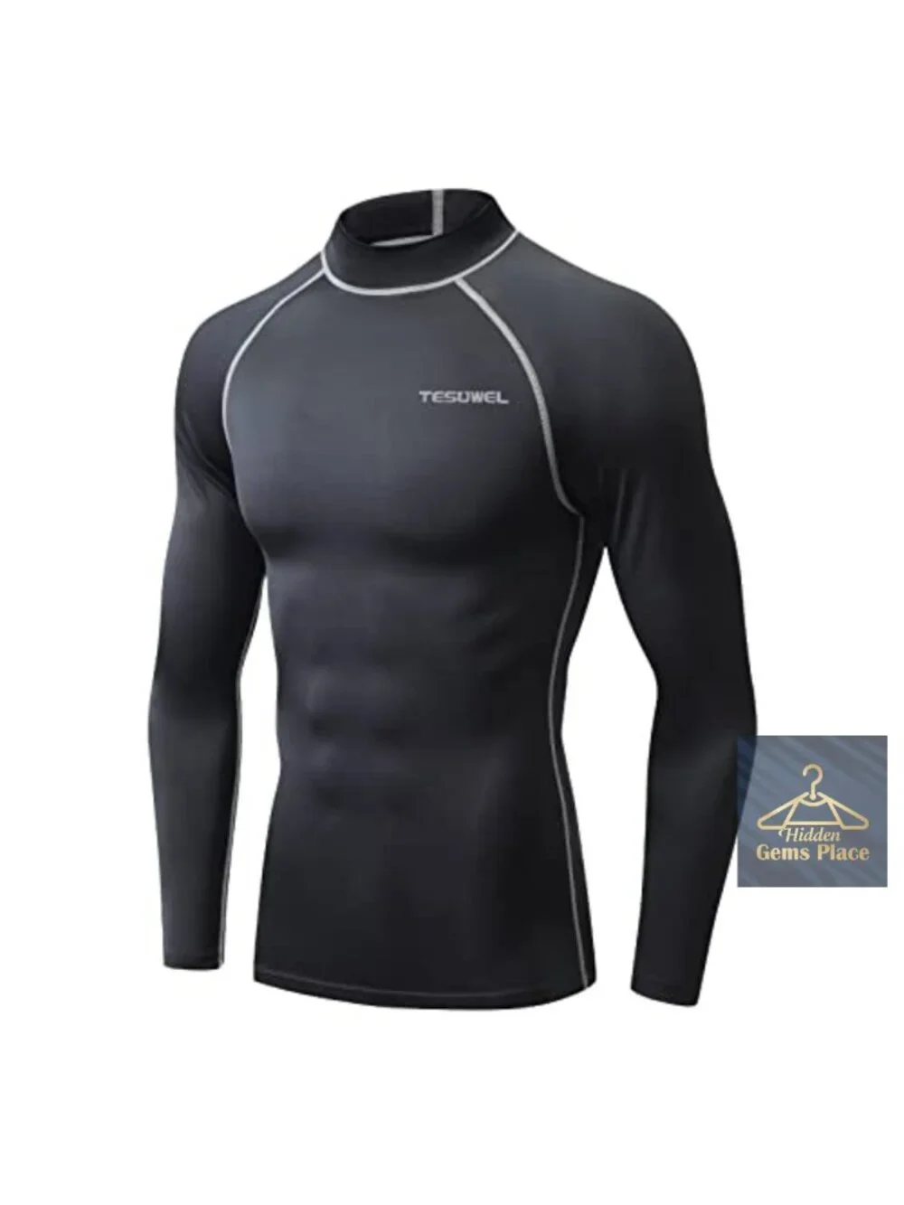 Men's Long Sleeve UPF 50+ Rash Guard Shirt - Quick Dry Swim Tee